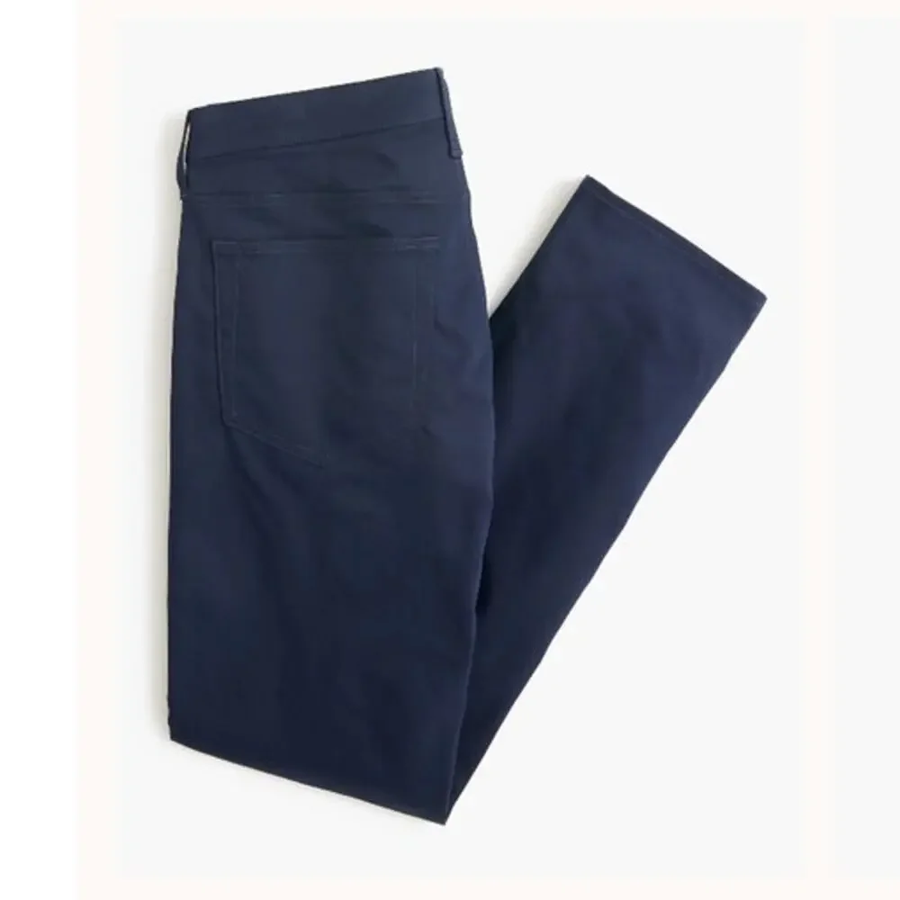 NWT J. Crew Men's Straight-Fit Five-Pocket Tech Pant Blue 32/32